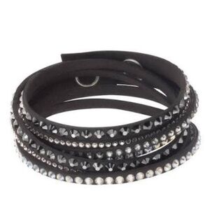 Swarovski Black and Silver Crystal Wrap Bracelet